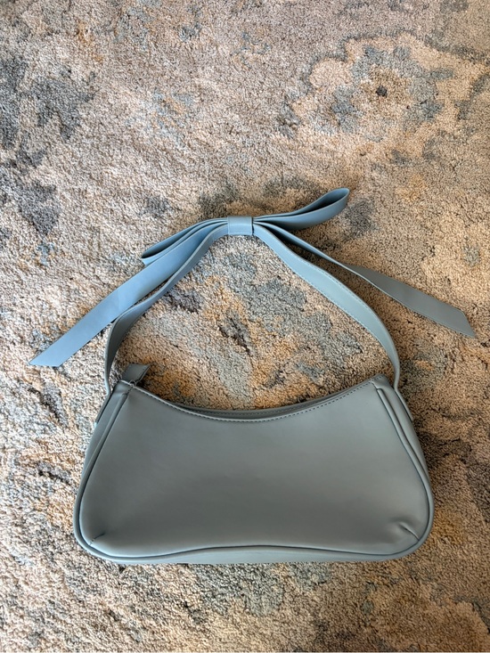 Anthropologie Handbags - Anthropologie Powder Blue Bow-Handle Shoulder Bag